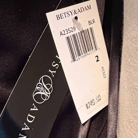 New ! Betsy & Adam Elegant Black and Gold Maxi Dress, Size 2 - Picture 7 of 7